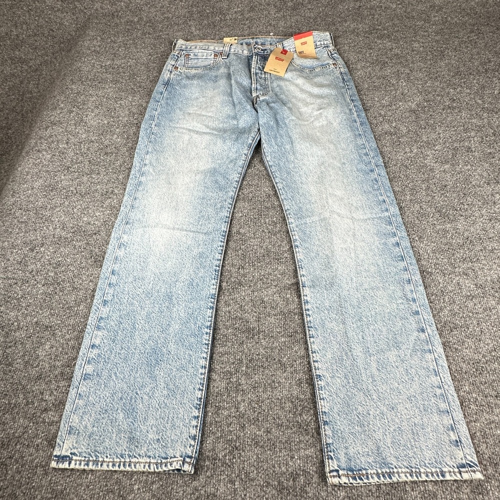 Levis 501 Original Mens Jeans NWT 34x30 Lightweight Denim Straight Leg Blue